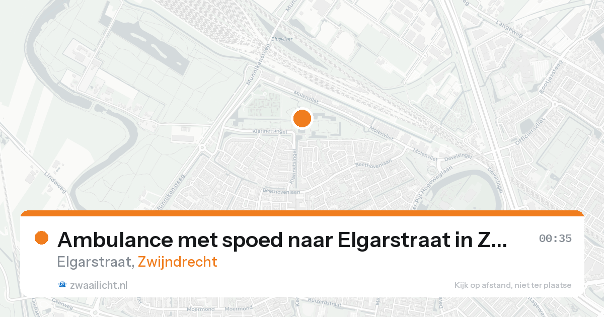 Ambulance met spoed naar Elgarstraat in Zwijndrecht — 25 aug 2026