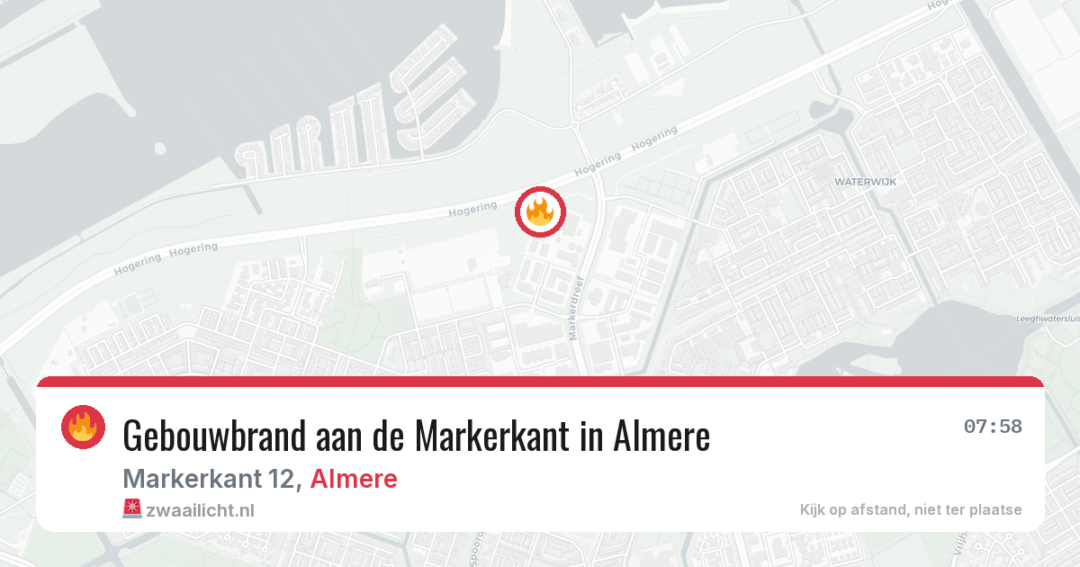 Gebouwbrand aan de Markerkant in Almere — 29 apr 2026