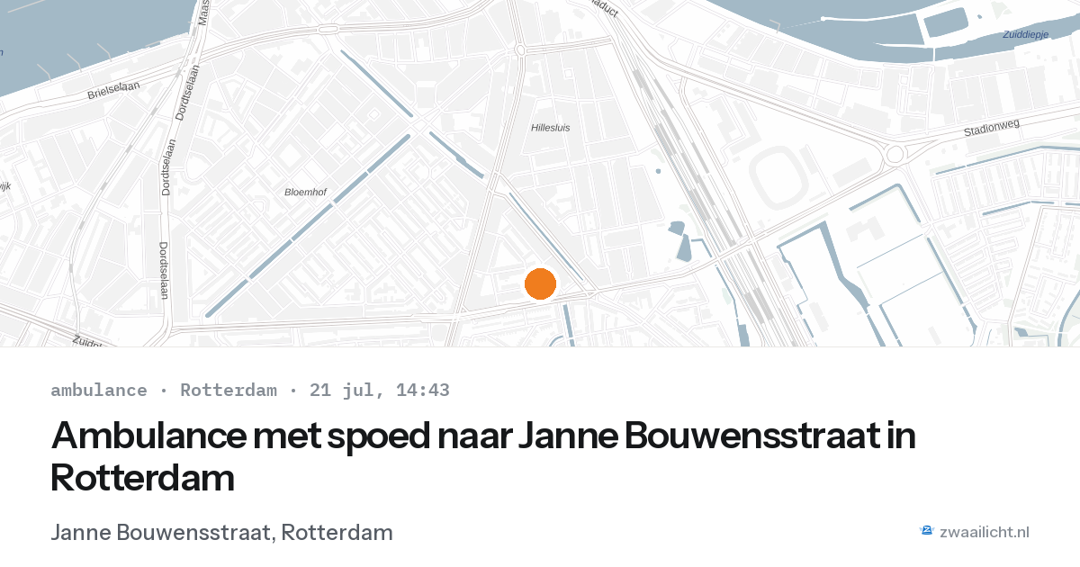 Ambulance met spoed naar Janne Bouwensstraat in Rotterdam — 21 jul 2026