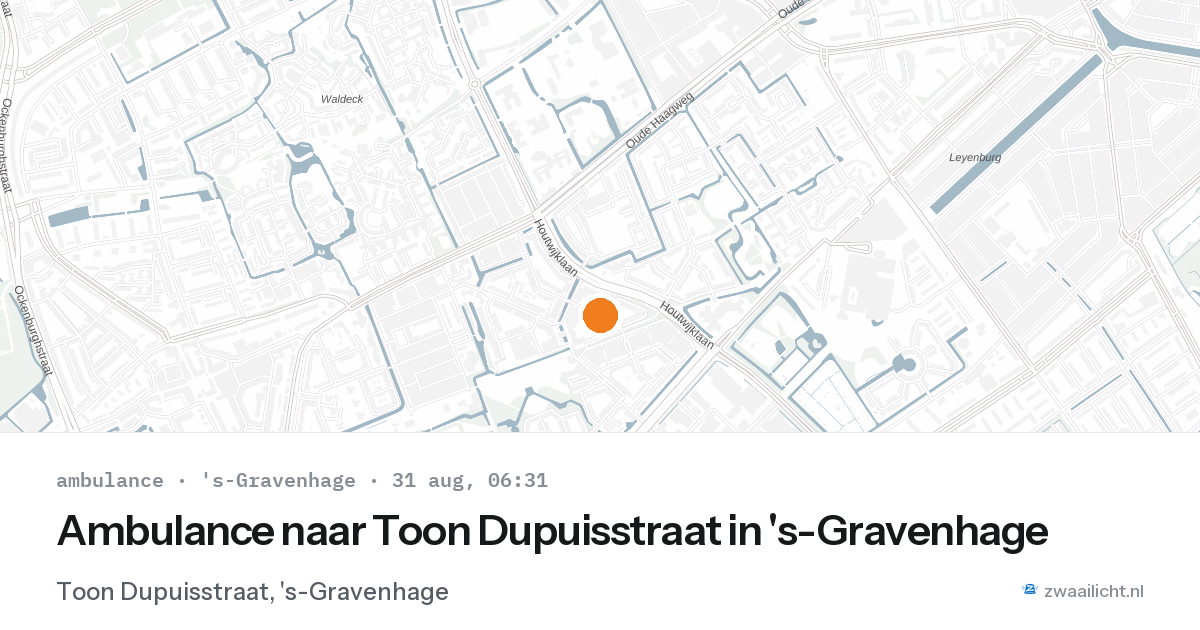 Ambulance naar Toon Dupuisstraat in 's-Gravenhage — 31 aug 2026