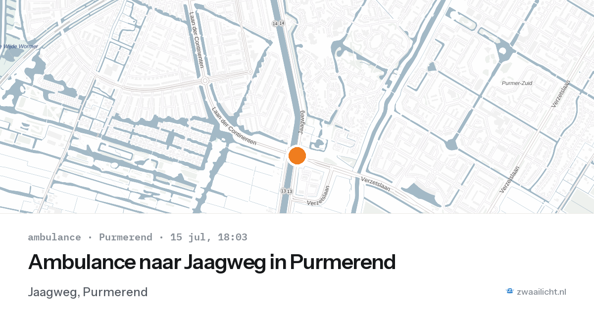 Ambulance naar Jaagweg in Purmerend — 15 jul 2026