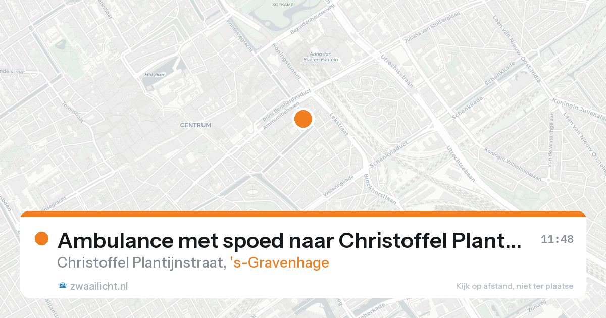Ambulance met spoed naar Christoffel Plantijnstraat in 's-Gravenhage — 20 aug 2026