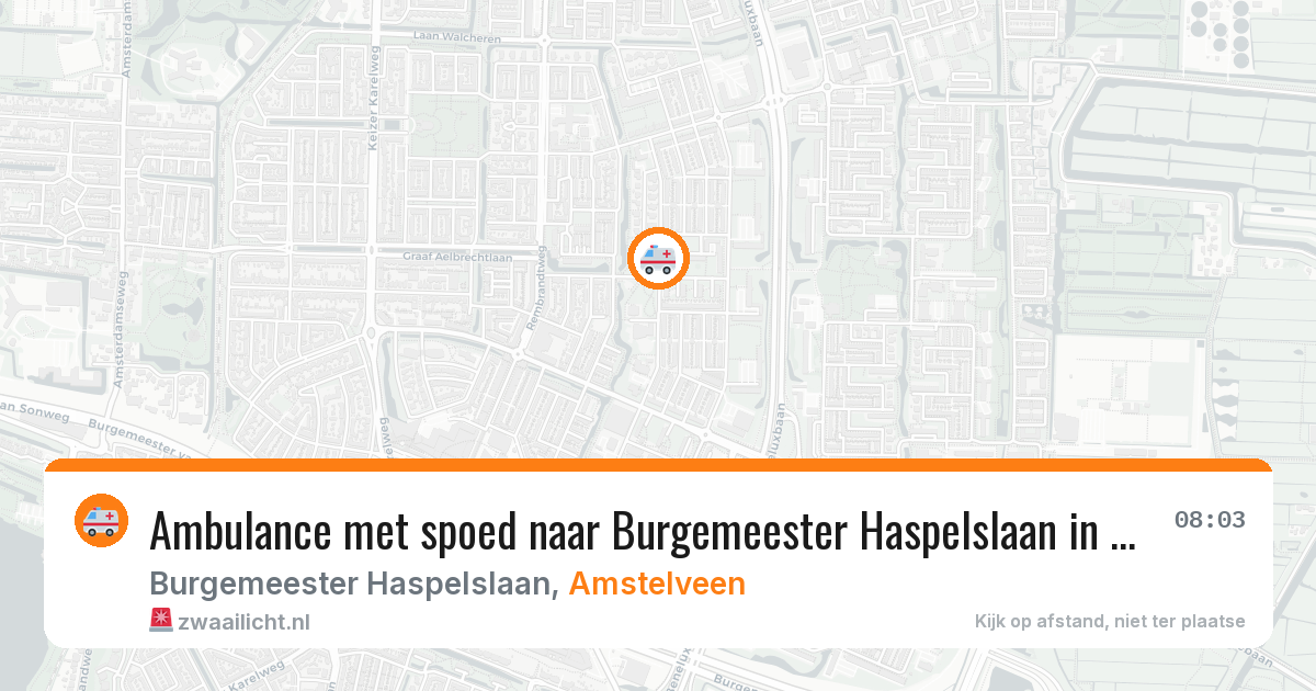 Ambulance met spoed naar Burgemeester Haspelslaan in Amstelveen — 24 mrt 2026