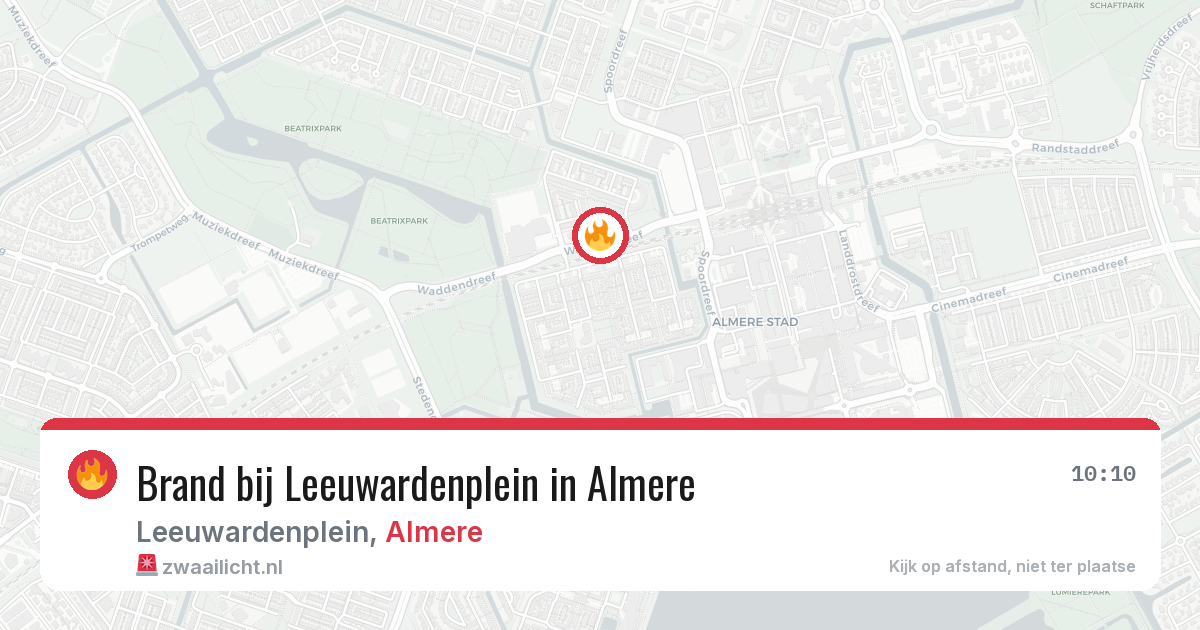 Brand bij Leeuwardenplein in Almere — 21 mrt 2026