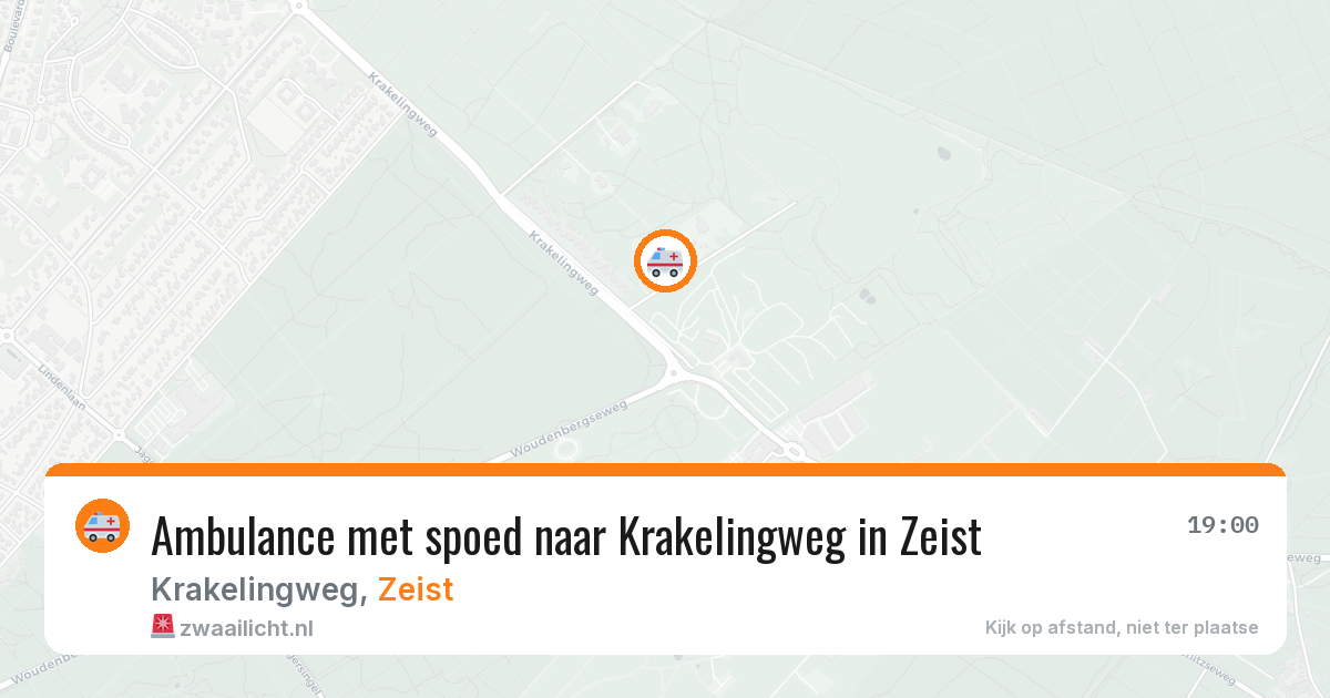 Ambulance met spoed naar Krakelingweg in Zeist — 30 jul 2026