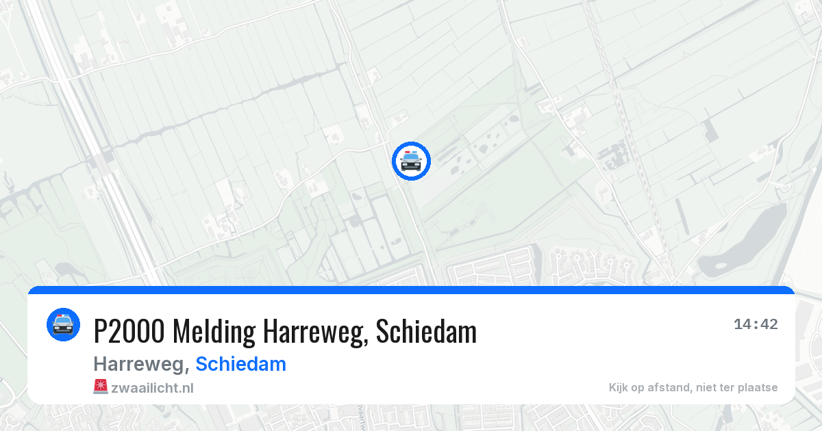 P2000 Melding Harreweg, Schiedam — 14 aug 2026