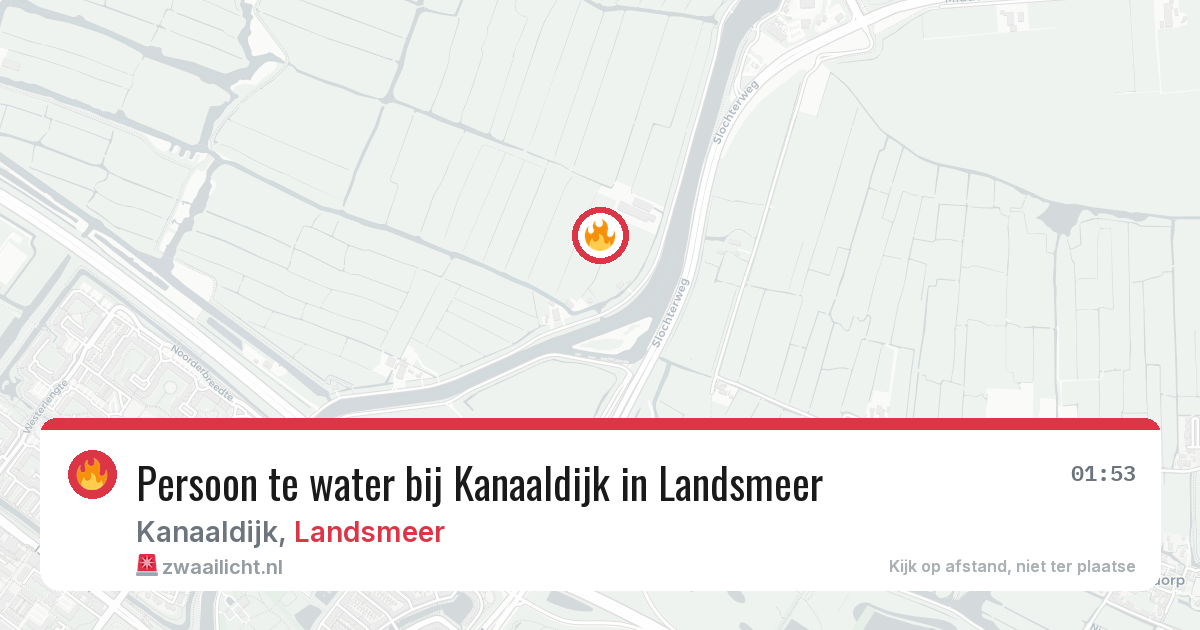 Persoon te water bij Kanaaldijk in Landsmeer — 22 mei 2026