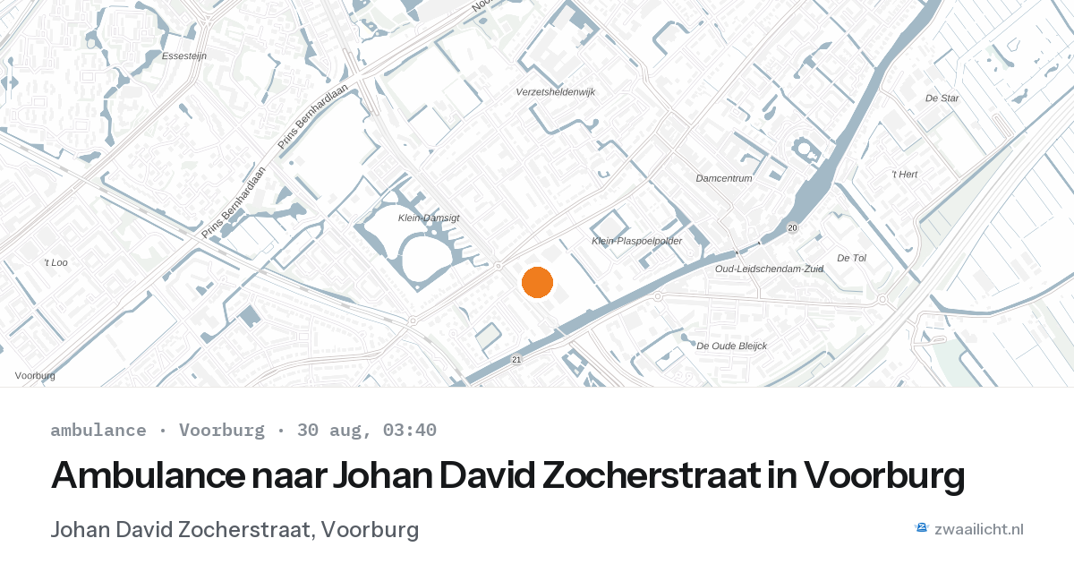Ambulance naar Johan David Zocherstraat in Voorburg — 30 aug 2026