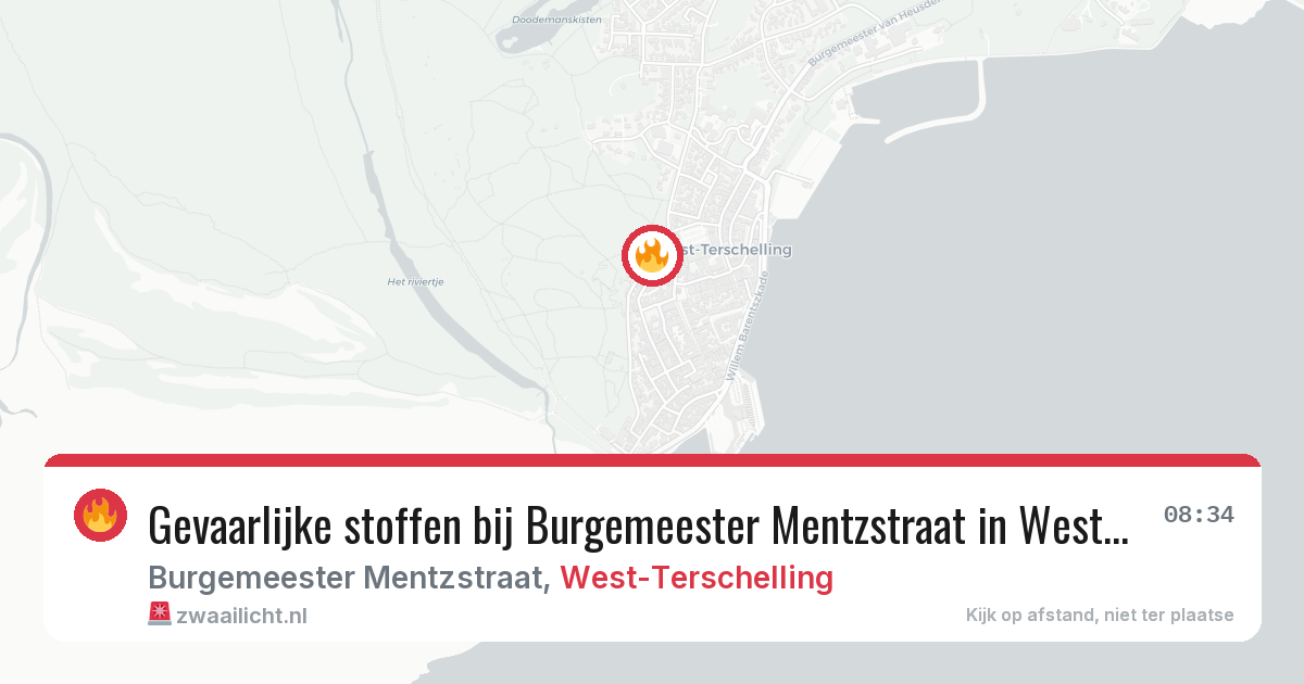 Gevaarlijke stoffen bij Burgemeester Mentzstraat in West-Terschelling — 1 mei 2026