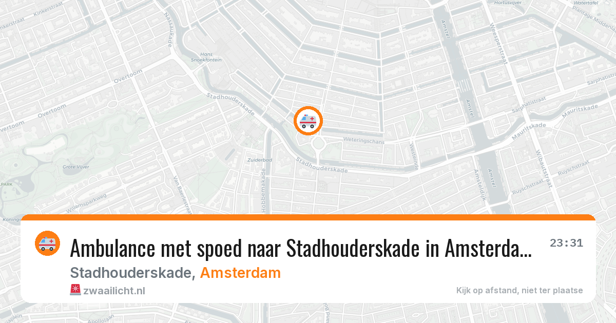 Ambulance met spoed naar Stadhouderskade in Amsterdam — 13 aug 2026