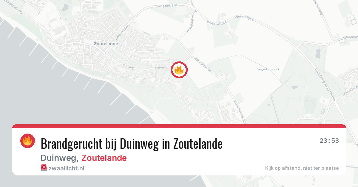 Brandgerucht bij Duinweg in Zoutelande — 3 apr 2026