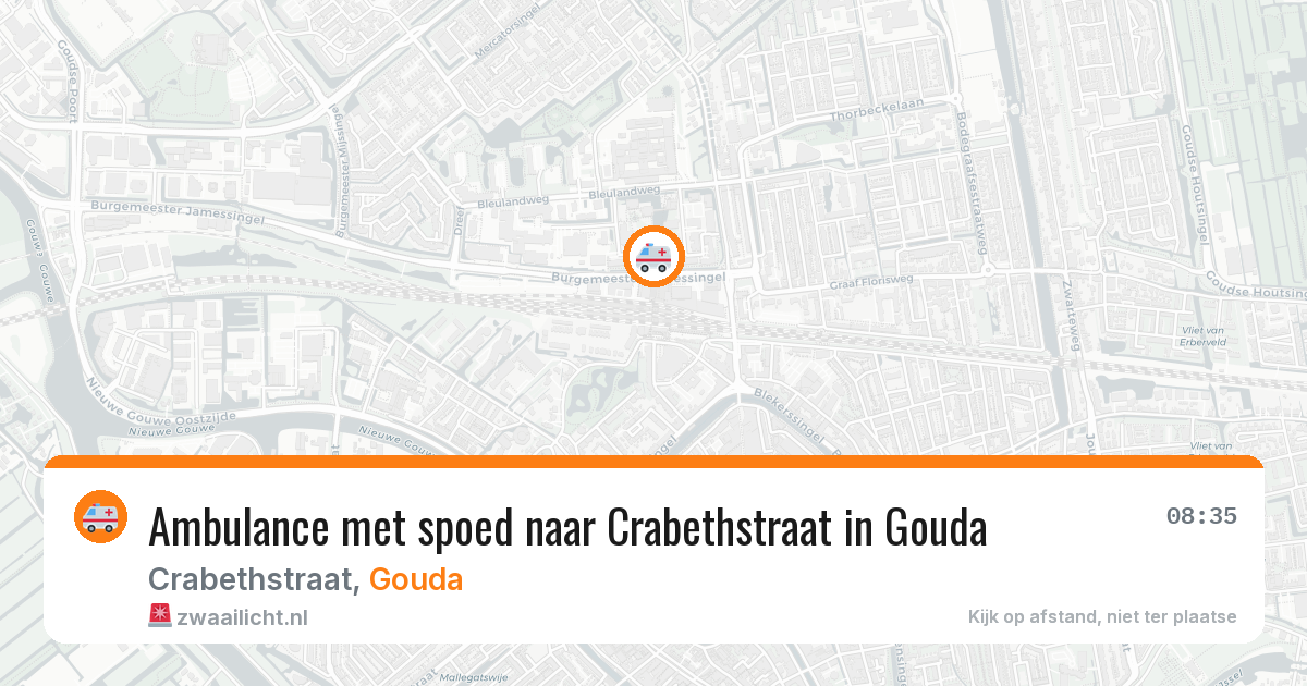 Ambulance met spoed naar Crabethstraat in Gouda — 28 jun 2026