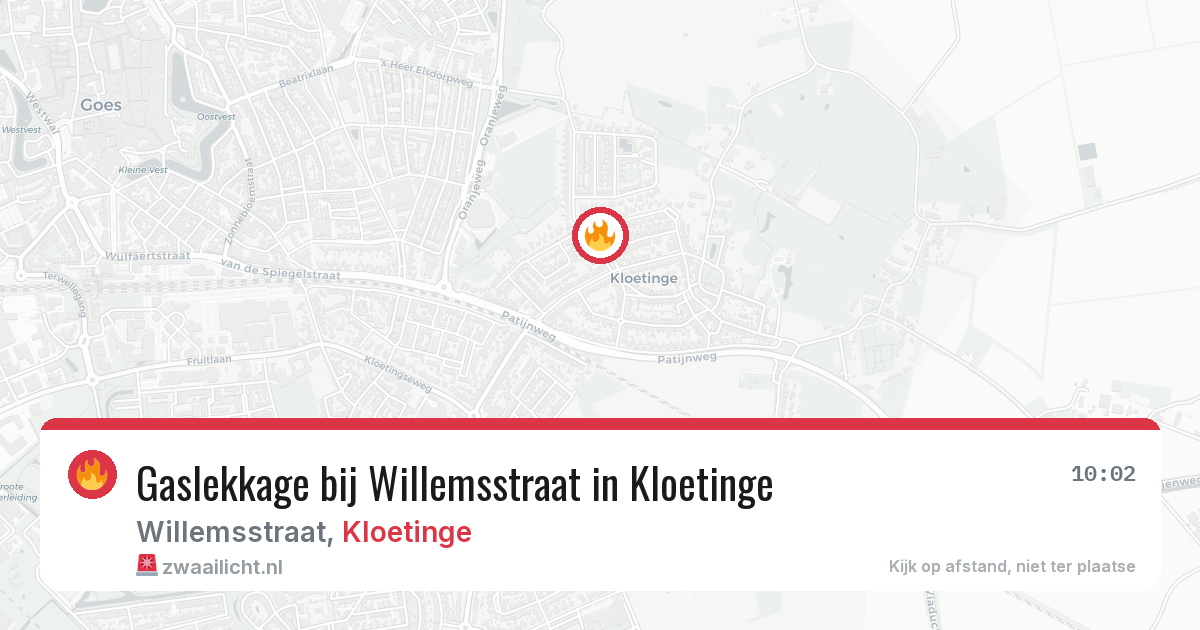 Gaslekkage bij Willemsstraat in Kloetinge — 30 jun 2026