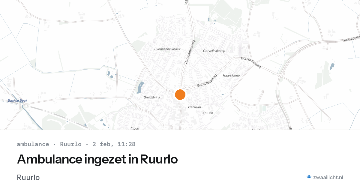 Ambulance ingezet in Ruurlo — 2 feb 2026