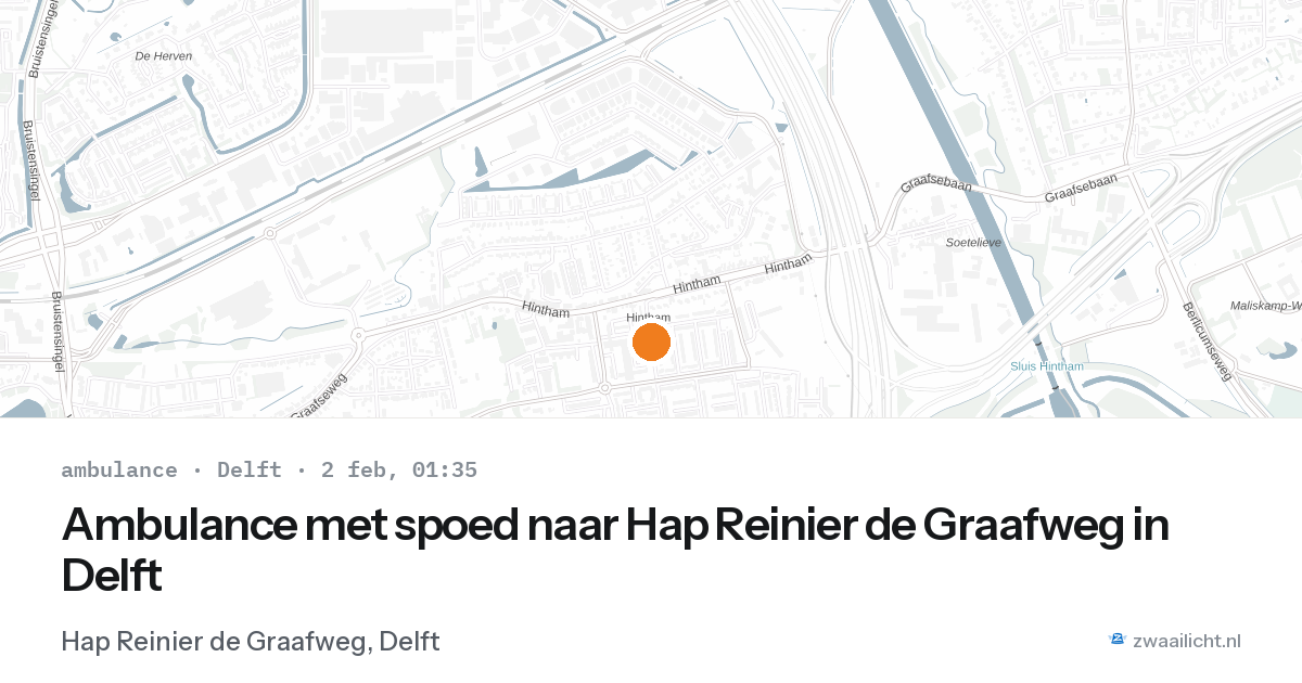 Ambulance met spoed naar Hap Reinier de Graafweg in Delft — 2 feb 2026