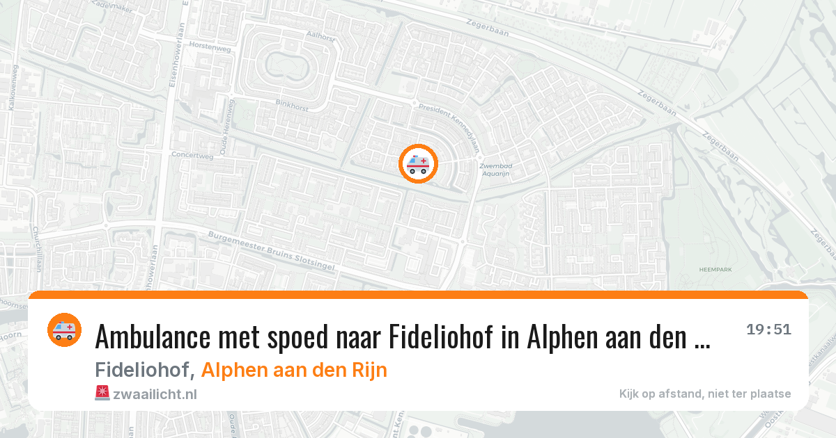 Ambulance met spoed naar Fideliohof in Alphen aan den Rijn — 1 aug 2026