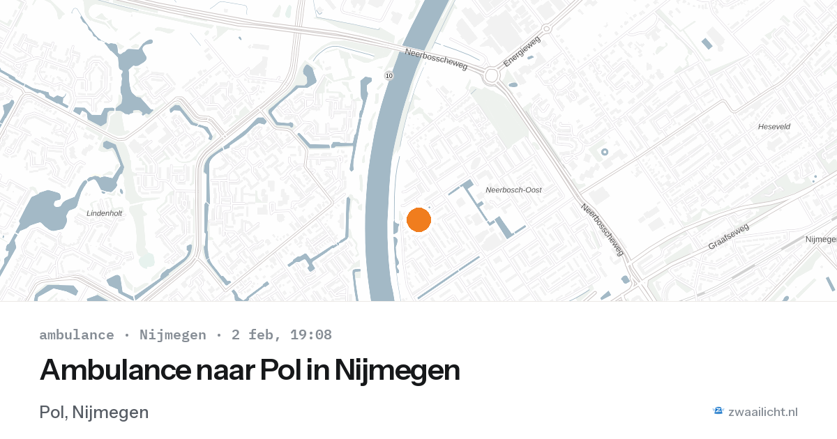 Ambulance naar Pol in Nijmegen — 2 feb 2026
