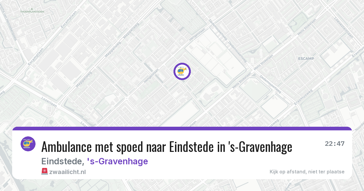 Ambulance met spoed naar Eindstede in 's-Gravenhage — 6 jul 2026