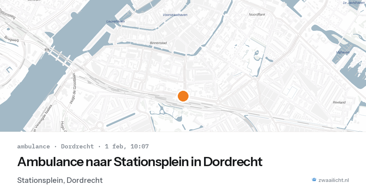Ambulance naar Stationsplein in Dordrecht — 1 feb 2026