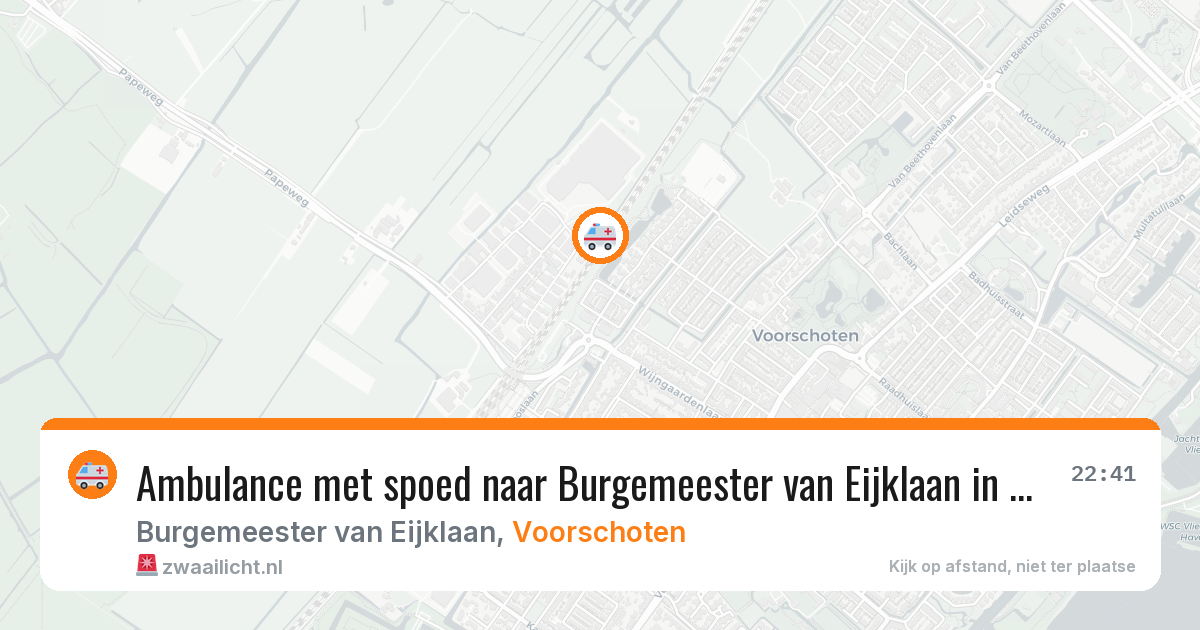 Ambulance met spoed naar Burgemeester van Eijklaan in Voorschoten — 1 aug 2026