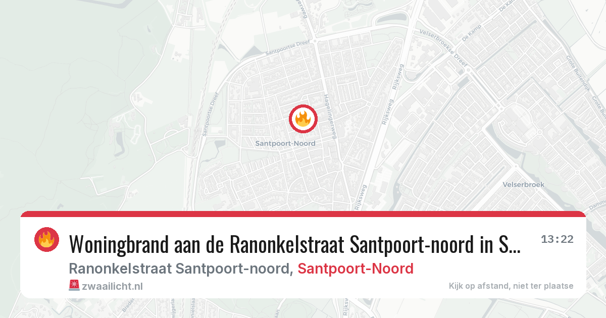 Woningbrand aan de Ranonkelstraat Santpoort-noord in Santpoort-Noord — 13 feb 2026