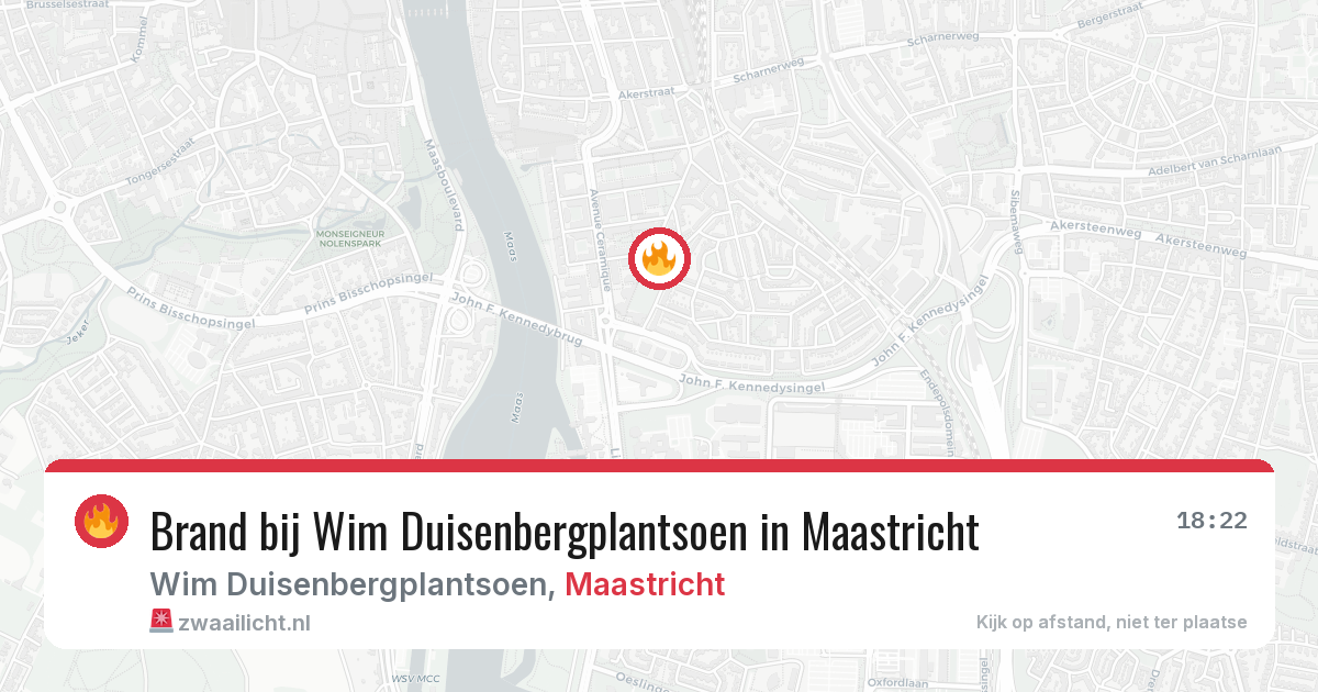 Brand bij Wim Duisenbergplantsoen in Maastricht — 12 jun 2026