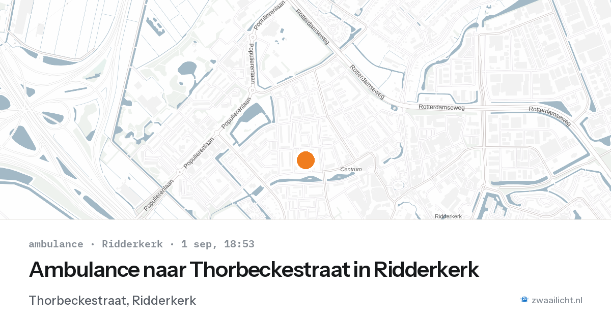 Ambulance naar Thorbeckestraat in Ridderkerk — 1 sep 2026