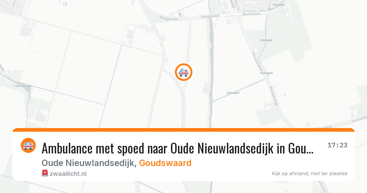 Ambulance met spoed naar Oude Nieuwlandsedijk in Goudswaard — 27 apr 2026