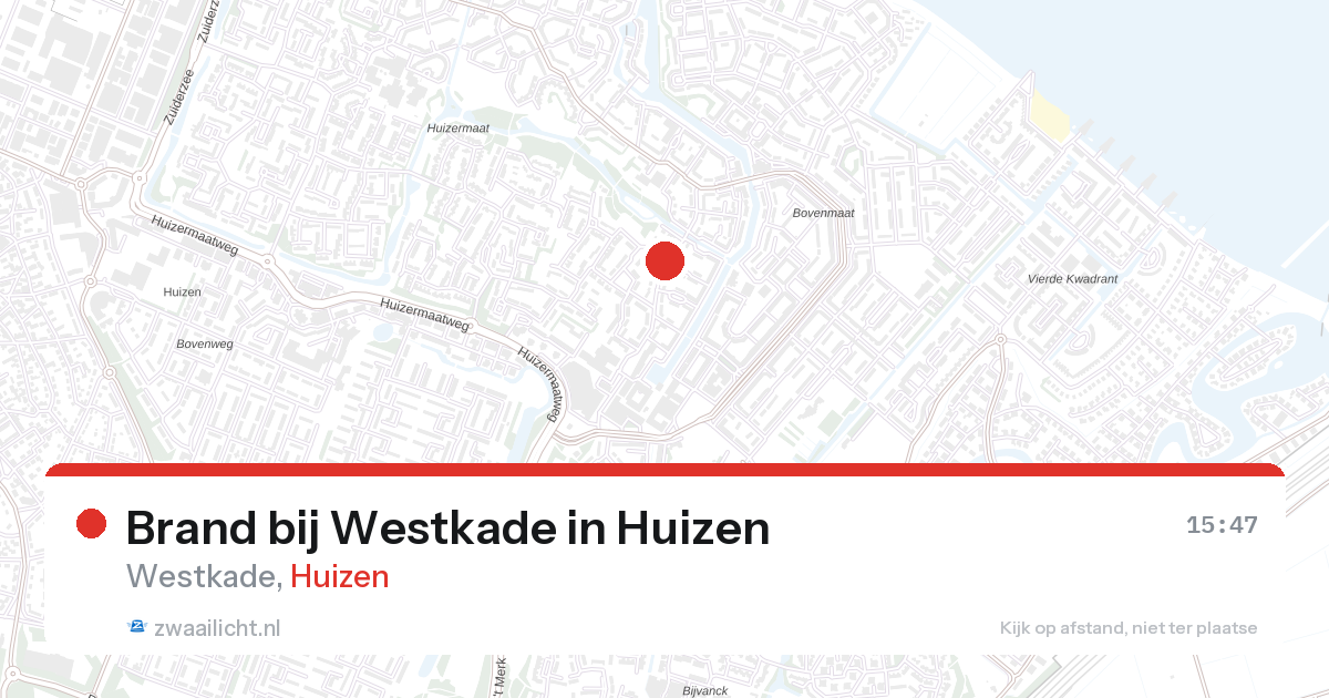 Brand bij Westkade in Huizen — 11 apr 2026