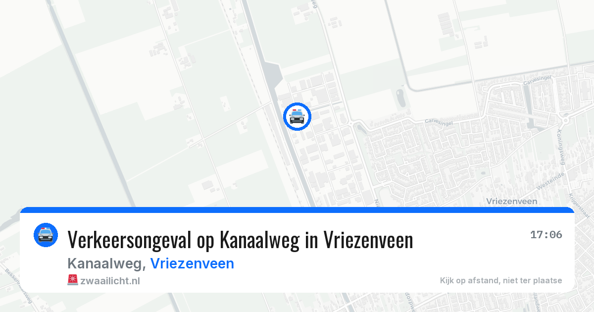 Verkeersongeval op Kanaalweg in Vriezenveen — 25 jul 2026