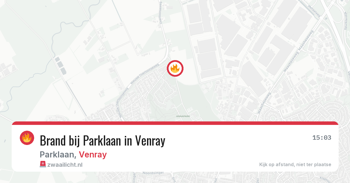 Brand bij Parklaan in Venray — 29 jun 2026