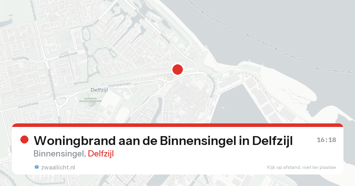Woningbrand aan de Binnensingel in Delfzijl — 15 aug 2026