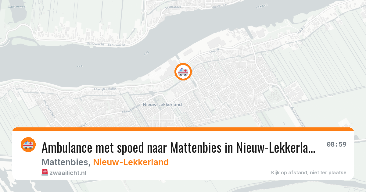 Ambulance met spoed naar Mattenbies in Nieuw-Lekkerland — 16 jun 2026