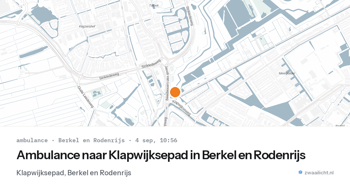 Ambulance naar Klapwijksepad in Berkel en Rodenrijs — 4 sep 2026