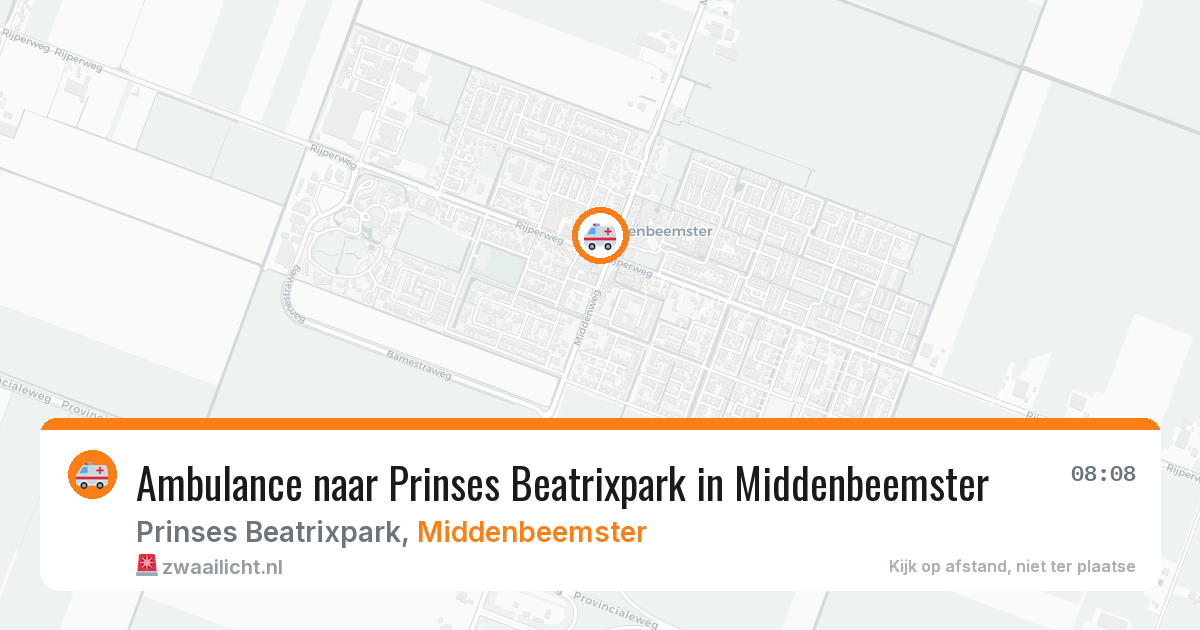 Ambulance naar Prinses Beatrixpark in Middenbeemster — 7 jul 2026