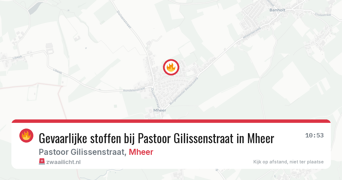 Gevaarlijke stoffen bij Pastoor Gilissenstraat in Mheer — 5 mei 2026