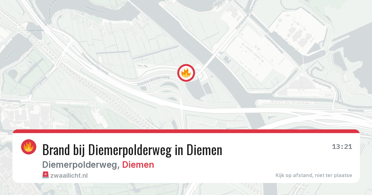 Brand bij Diemerpolderweg in Diemen — 25 jul 2026