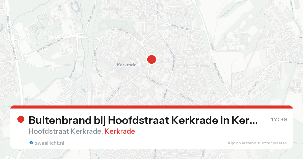 Buitenbrand bij Hoofdstraat Kerkrade in Kerkrade — 16 aug 2026
