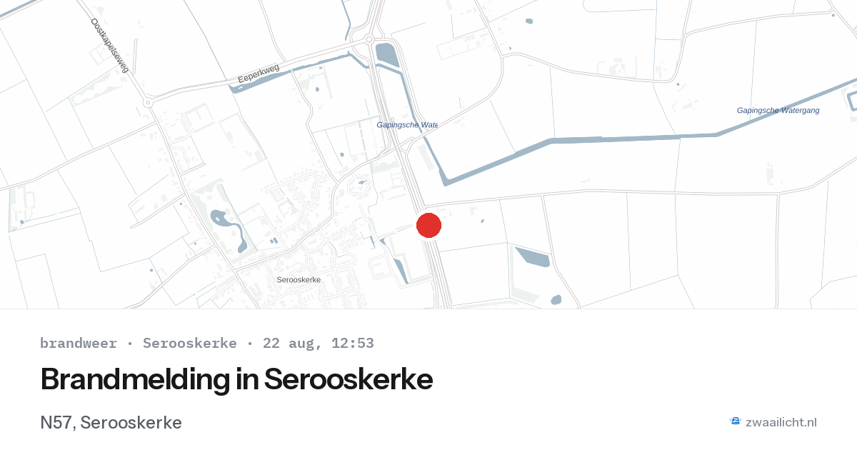 Brandmelding in Serooskerke — 22 aug 2026