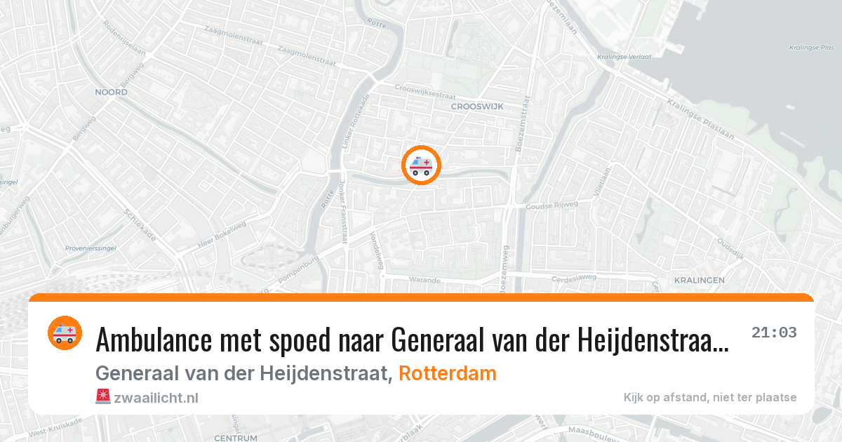 Ambulance met spoed naar Generaal van der Heijdenstraat in Rotterdam — 12 jul 2026