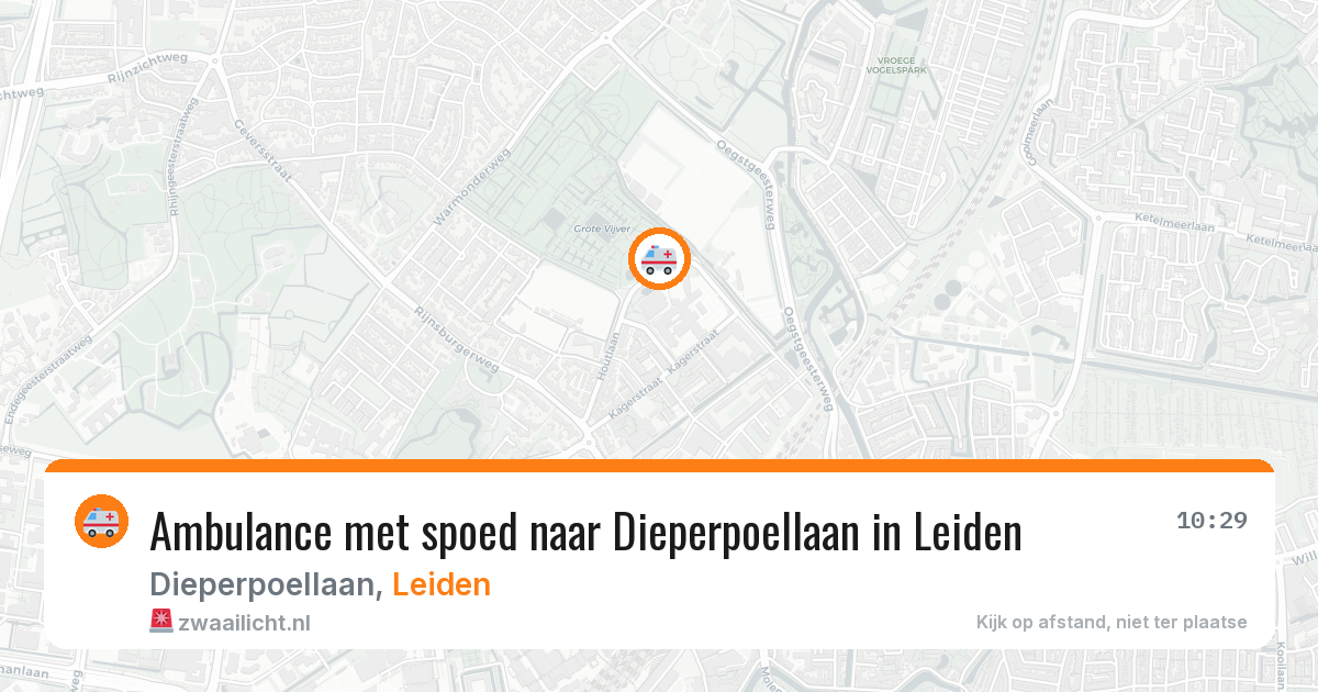 Ambulance met spoed naar Dieperpoellaan in Leiden — 10 aug 2026