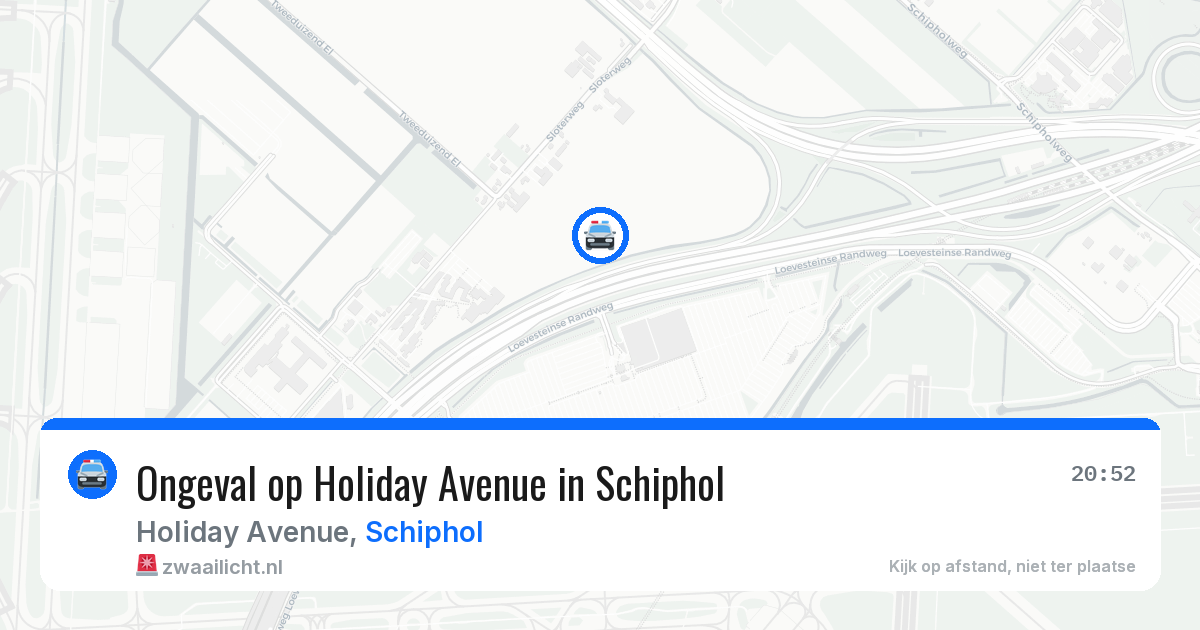 Ongeval op Holiday Avenue in Schiphol — 6 jul 2026