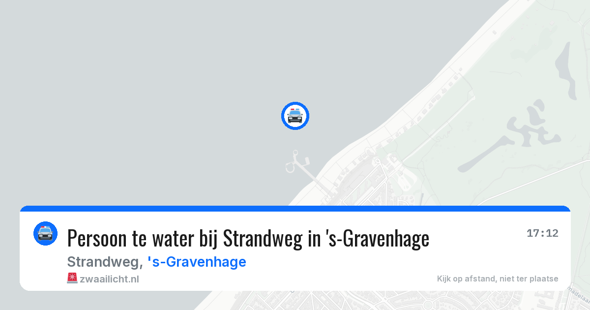 Persoon te water bij Strandweg in 's-Gravenhage — 19 jan 2026