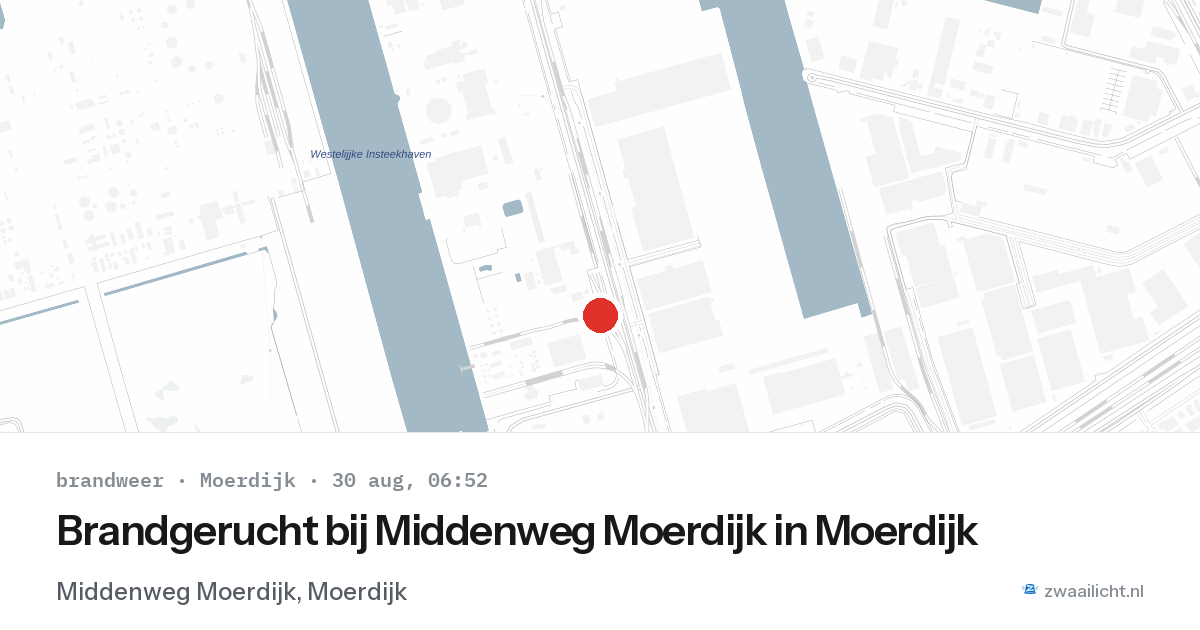 Brandgerucht bij Middenweg Moerdijk in Moerdijk — 30 aug 2026
