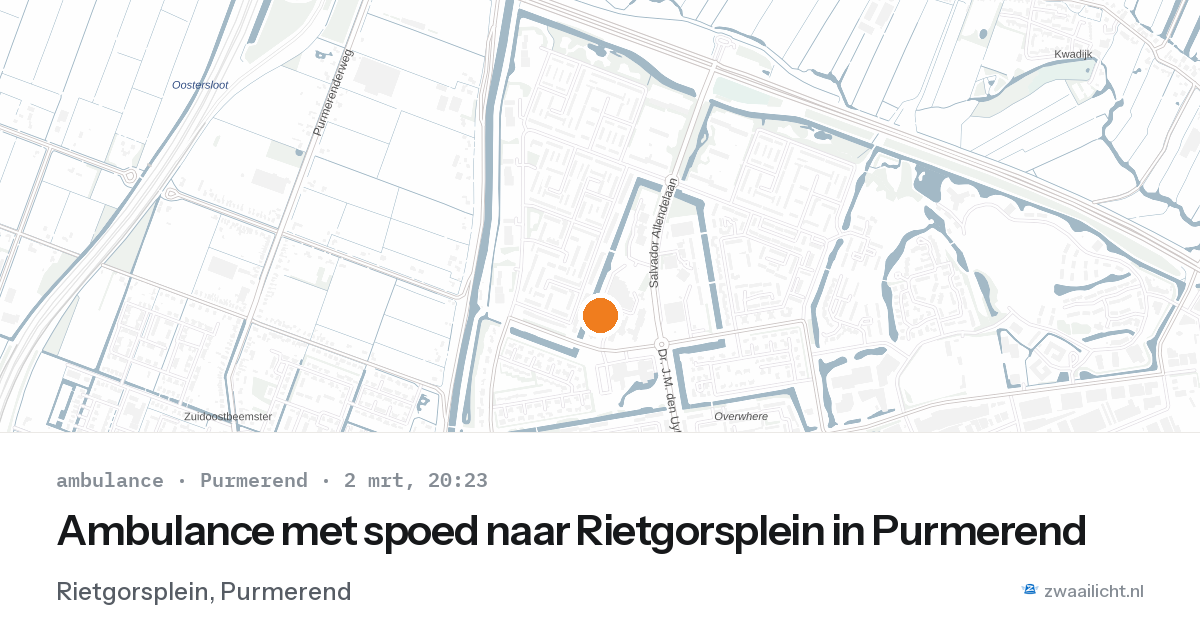 Ambulance met spoed naar Rietgorsplein in Purmerend — 2 mrt 2026
