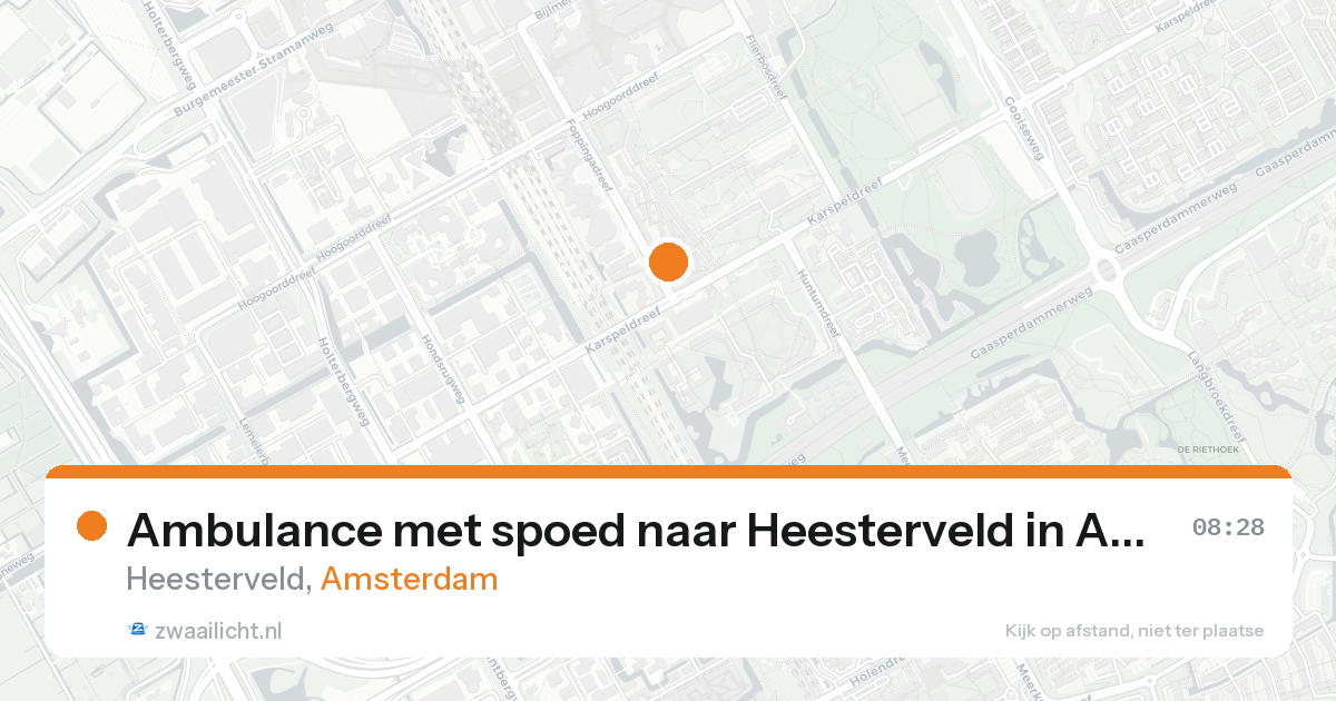 Ambulance met spoed naar Heesterveld in Amsterdam — 25 aug 2026