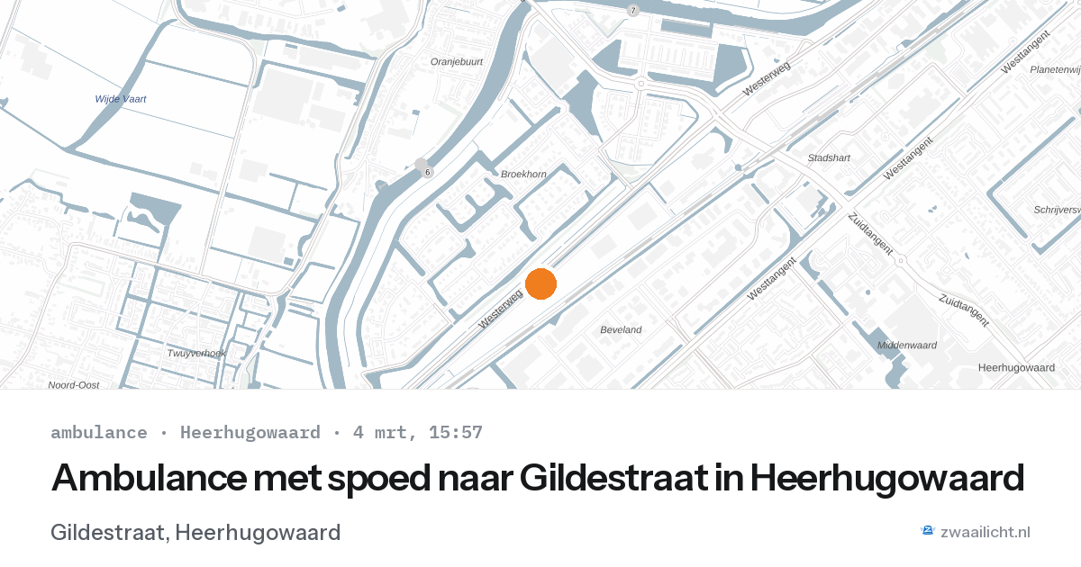 Ambulance met spoed naar Gildestraat in Heerhugowaard — 4 mrt 2026