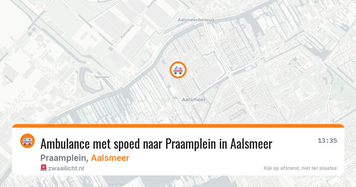 Ambulance met spoed naar Praamplein in Aalsmeer — 19 mei 2026