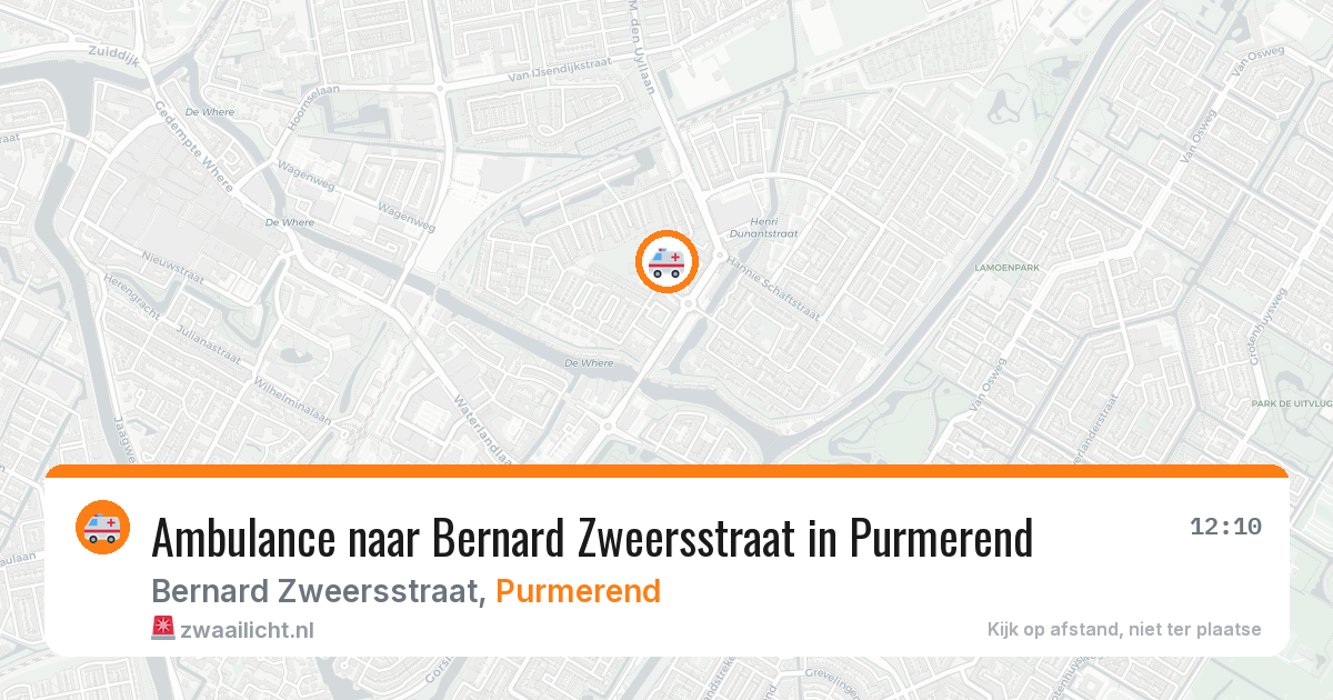 Ambulance naar Bernard Zweersstraat in Purmerend — 2 aug 2026