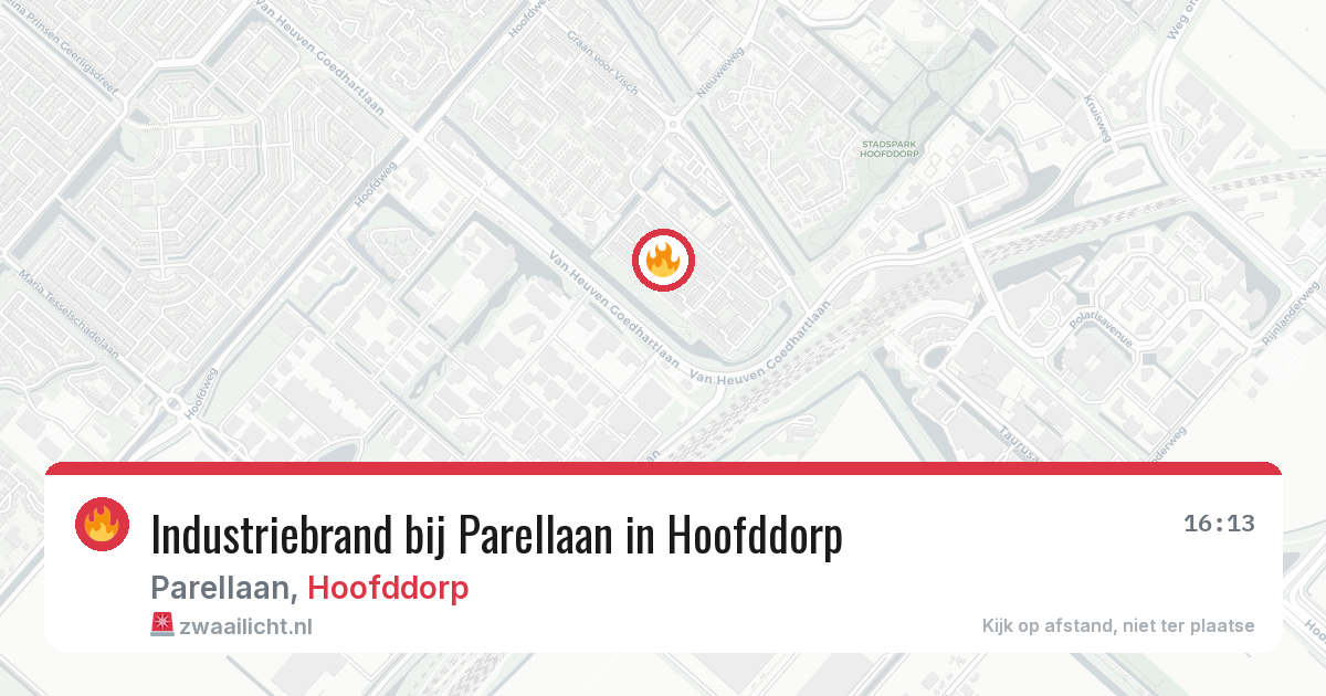 Industriebrand bij Parellaan in Hoofddorp — 10 jun 2026